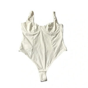 Women's size XXL white shape wear bodysuit with under wire bra, new no tags